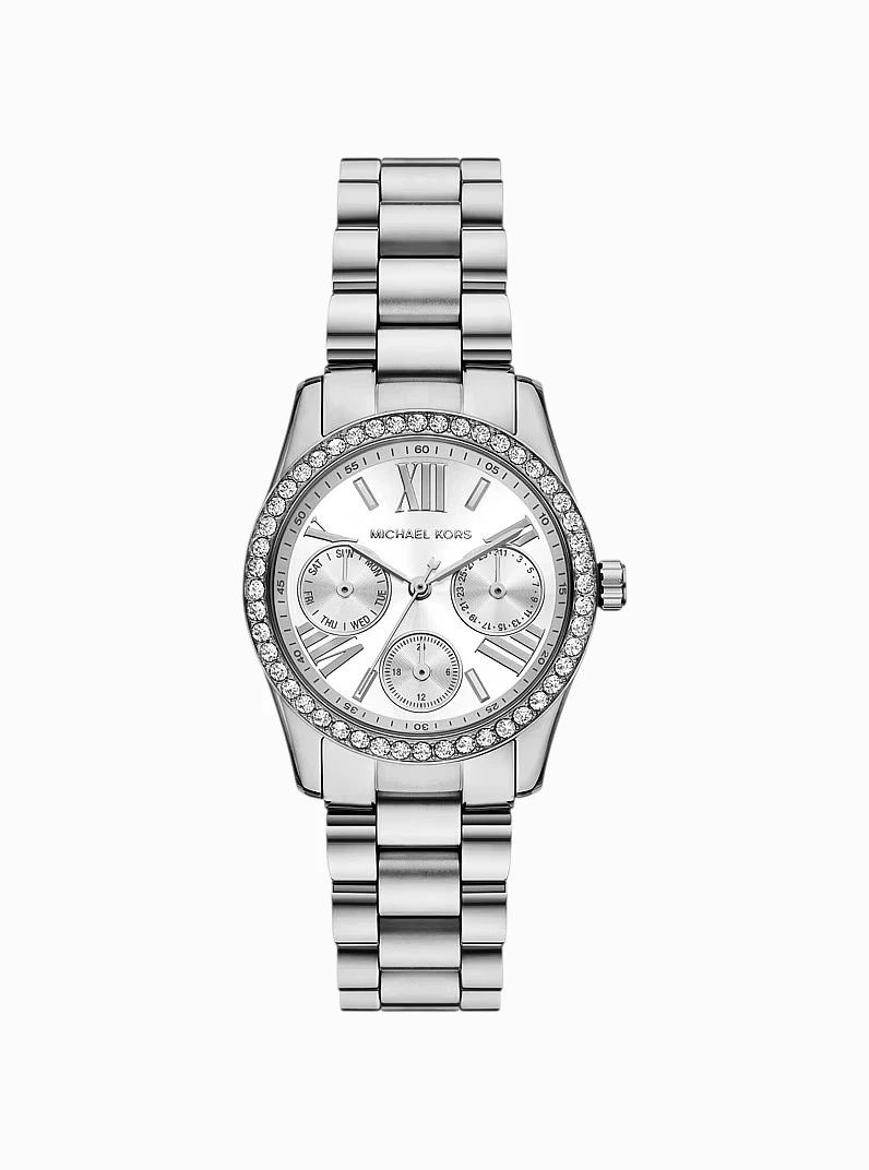 MK4979-0040-0040_1-tif Michael Kors Mini Lexington Pavé Silver Watch - Image 1
