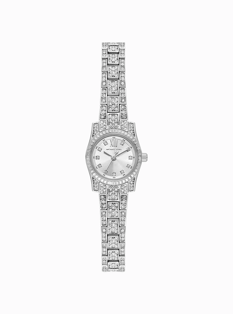 retyuertye Michael Kors Mini Lexington Pavé Silver Watch - Image 1