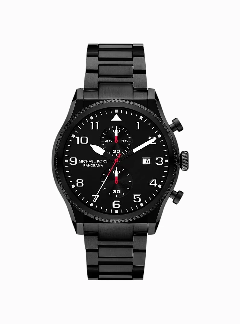 yhjthrtt1 Michael Kors Oversized Panorama Black Watch - Image 1